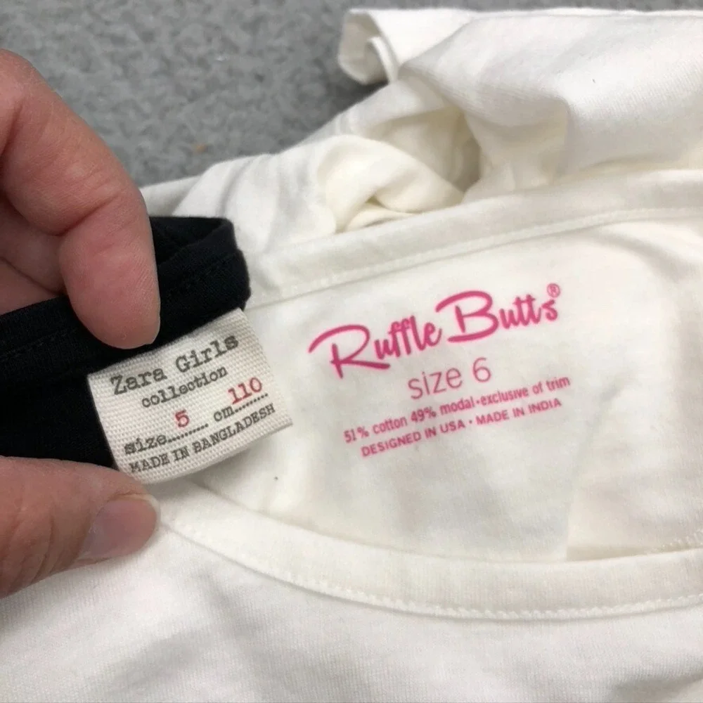 Ruffle Butts Cat & Jack T2Love Outfit Lot Girls 6 Black White Jacket Velvet Pant